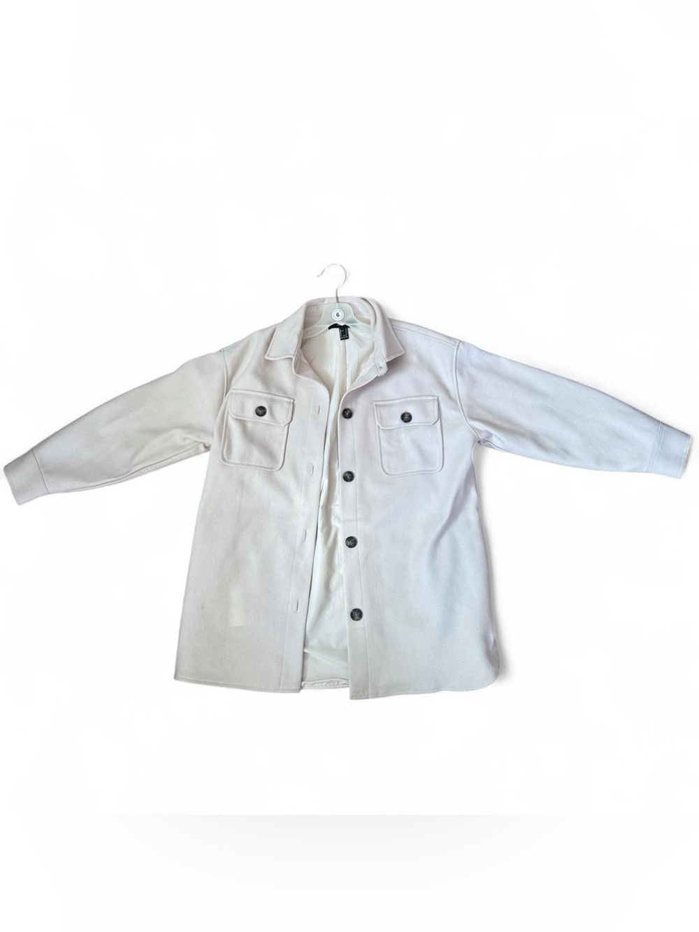 Forever 21 Women’s Light Beige Button Down Coat